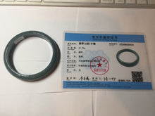 Load image into Gallery viewer, 61mm Certified Type A 100% Natural deep sea dark green/blue/gray/black Guatemala Jadeite bangle PB113-6424
