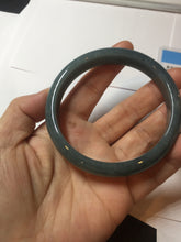 Load image into Gallery viewer, 61mm Certified Type A 100% Natural deep sea dark green/blue/gray/black Guatemala Jadeite bangle PB113-6424
