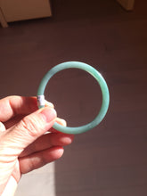 Load image into Gallery viewer, 53.5mm Certified Type A 100% Natural dark green/blue/yellow Guatemala slim Jadeite bangle PF13-5872
