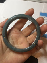 Load image into Gallery viewer, 61mm Certified Type A 100% Natural deep sea dark green/blue/gray/black Guatemala Jadeite bangle PB113-6424
