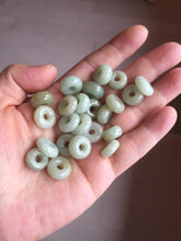 Load image into Gallery viewer, 12-13.2mm Type A 100% Natural light green yellow brown gray Jadeite Safety Guardian Button donuts pendant PF39 Add on item
