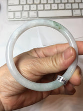 Load image into Gallery viewer, 60.4mm Certified Type A 100% Natural light green white purple round cut jadeite Jade bangle B259-3206
