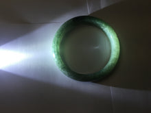 Load image into Gallery viewer, 56.4mm certified type A 100% Natural oily dark green gray black with flying snow Jadeite jade bangle PC202-7675
