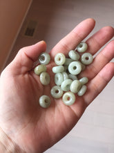 Load image into Gallery viewer, 12-13.2mm Type A 100% Natural light green yellow brown gray Jadeite Safety Guardian Button donuts pendant PF39 Add on item
