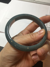 Load image into Gallery viewer, 61mm Certified Type A 100% Natural deep sea dark green/blue/gray/black Guatemala Jadeite bangle PB113-6424
