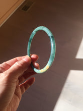 Load image into Gallery viewer, 58.3mm Certified Type A 100% Natural dark green/blue/gray Guatemala slim round cut Jadeite bangle PF12-5875
