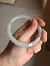 Load image into Gallery viewer, 58mm certified Type A 100% Natural white light green purple gray slim round cut Jadeite Jade bangle PB252-3720
