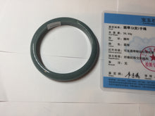 Load image into Gallery viewer, 57.5mm Certified Type A 100% Natural deep sea dark green/purple/blue/gray/black Guatemala Jadeite bangle PB114-6421
