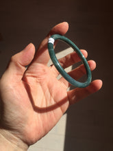 Load image into Gallery viewer, 59mm Certified Type A 100% Natural light green/blue/gray Guatemala slim round cut Jadeite bangle BP211-1014
