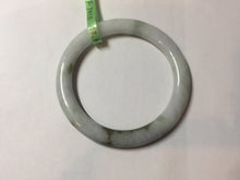 Load image into Gallery viewer, 53.6mm 100% natural Type A brown green white flat round cut jadeite jade bangle F58-7010
