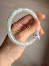 Load image into Gallery viewer, 58mm certified Type A 100% Natural white light green purple gray slim round cut Jadeite Jade bangle PB252-3720
