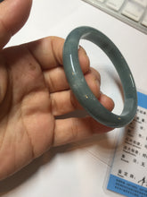 Load image into Gallery viewer, 57.5mm Certified Type A 100% Natural deep sea dark green/purple/blue/gray/black Guatemala Jadeite bangle PB114-6421
