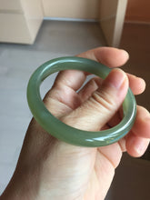 Load image into Gallery viewer, 53mm Certified 100% Natural light green yellow gray Deep Lake Water Green Nephrite Bangle HN178-6937
