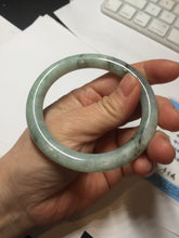 Load image into Gallery viewer, 55mm certified 100% natural Type A light green with green floating flowers round cut jadeite jade bangle BS106-2540
