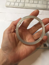 Load image into Gallery viewer, 58.8mm Certified 100% Natural light yellow/gray/pale pink slim nephrite jade bangle HN71-9076
