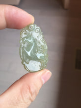Load image into Gallery viewer, Type A 100% Natural  Light Green gray (淡油冰)Jadeite Jade Horse Pendant PC233
