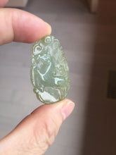 Load image into Gallery viewer, Type A 100% Natural  Light Green gray (淡油冰)Jadeite Jade Horse Pendant PC233
