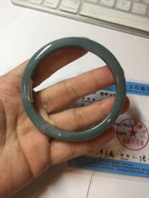 Load image into Gallery viewer, 57.5mm Certified Type A 100% Natural deep sea dark green/purple/blue/gray/black Guatemala Jadeite bangle PB114-6421
