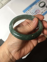 Load image into Gallery viewer, 56.4mm certified type A 100% Natural oily dark green gray black with flying snow Jadeite jade bangle PC203-7671
