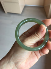 Load image into Gallery viewer, 53mm Certified 100% Natural light green yellow gray Deep Lake Water Green Nephrite Bangle HN178-6937
