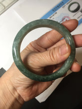 Load image into Gallery viewer, 56.4mm certified type A 100% Natural oily dark green gray black with flying snow Jadeite jade bangle PC203-7671
