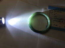 Load image into Gallery viewer, 56.4mm certified type A 100% Natural oily dark green gray black with flying snow Jadeite jade bangle PC203-7671
