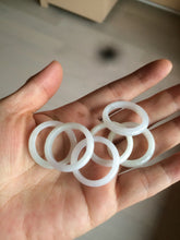 Load image into Gallery viewer, 20.2mm size 10 1/2 100% natural type A green/white jadeite jade band ring G105- 10 1/2
