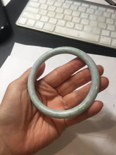 Load image into Gallery viewer, 64mm Certified Type A 100% Natural light green white round cut Jadeite Jade bangle BH93-(1935)

