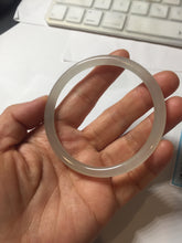 Load image into Gallery viewer, 58.8mm Certified 100% Natural light yellow/gray slim nephrite jade bangle HN72-9229
