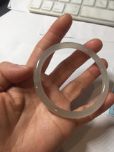 Load image into Gallery viewer, 58.8mm Certified 100% Natural light yellow/gray slim nephrite jade bangle HN72-9229
