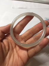 Load image into Gallery viewer, 58.8mm Certified 100% Natural light yellow/gray slim nephrite jade bangle HN72-9229
