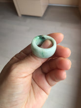 Load image into Gallery viewer, Size 10 3/4 100% natural type A sunny green light green white broad jadeite jade band ring thumb ring PC246-4
