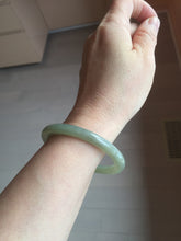 Load image into Gallery viewer, 53mm Certified 100% Natural light green/yellow/gray nephrite jade bangle HT125-3598
