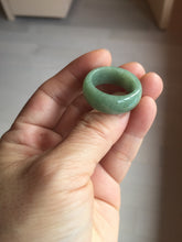 Load image into Gallery viewer, Size 11 1/2 100% natural type A oily dark green light green white broad jadeite jade band ring thumb ring PC246-5

