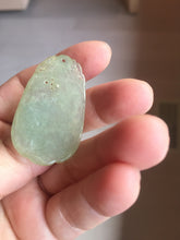 Load image into Gallery viewer, Type A 100% Natural  Light Green gray (淡油冰)Jadeite Jade Fortune/Wealth Success Mouse Pendant PC235
