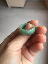 Load image into Gallery viewer, Size 11 1/2 100% natural type A oily dark green light green white broad jadeite jade band ring thumb ring PC246-5

