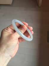 Load image into Gallery viewer, 55mm Certified 100% Natural icy watery gray black(灰冰) smoky gray(烟紫) slim round cut nephrite jade bangle HT124-9091
