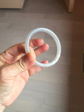 Load image into Gallery viewer, 55mm Certified 100% Natural icy watery gray black(灰冰) smoky gray(烟紫) slim round cut nephrite jade bangle HT124-9091

