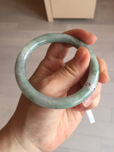 Load image into Gallery viewer, 55.5mm certified 100% natural Type A light green round cut jadeite jade bangle BS104-2525
