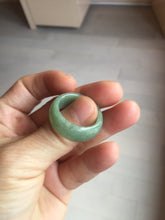 Load image into Gallery viewer, Size 11 1/2 100% natural type A oily dark green light green white broad jadeite jade band ring thumb ring PC246-5
