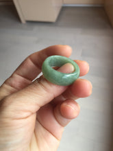 Load image into Gallery viewer, Size 11 1/2 100% natural type A oily dark green light green white broad jadeite jade band ring thumb ring PC246-5
