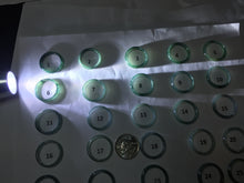 Load image into Gallery viewer, 17.5mm 7 1/4 100% natural type A icy watery green/blue icy watery Guatemala jadeite jade band ring group PJ33
