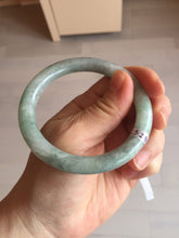 Load image into Gallery viewer, 55.5mm certified 100% natural Type A light green round cut jadeite jade bangle BS104-2525
