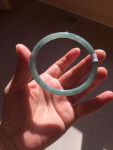 Load image into Gallery viewer, 58.8mm Certified Type A 100% Natural dark green/blue/gray with Guatemala slim round cut Jadeite bangle PE72-1491

