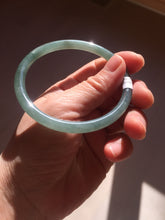 Load image into Gallery viewer, 59.5mm Certified Type A 100% Natural dark green/blue/gray with Guatemala slim round cut Jadeite bangle PE74-1468
