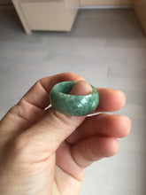 Load image into Gallery viewer, Size 12 1/2 100% natural type A oily dark green  broad jadeite jade band ring thumb ring PC2466
