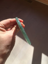 Load image into Gallery viewer, 59.5mm Certified Type A 100% Natural dark green/blue/gray with Guatemala slim round cut Jadeite bangle PE74-1468
