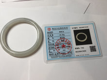 Load image into Gallery viewer, 51mm Certified 100% Natural icy light gray white(灰冰) round cut nephrite jade bangle HN74-9163
