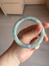 Load image into Gallery viewer, 55.5mm certified 100% natural Type A light green round cut jadeite jade bangle BS104-2525
