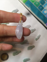 Load image into Gallery viewer, 100% natural type A icy watery sunny green/purple a pearl in my palm (apple of my eye, 掌上明珠) Jadeite jade bead AQ72
